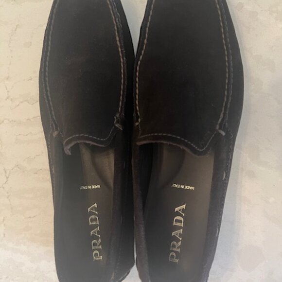 Prada Men\'s Suede Moccasin Loafers Size 9 NEW main image 6